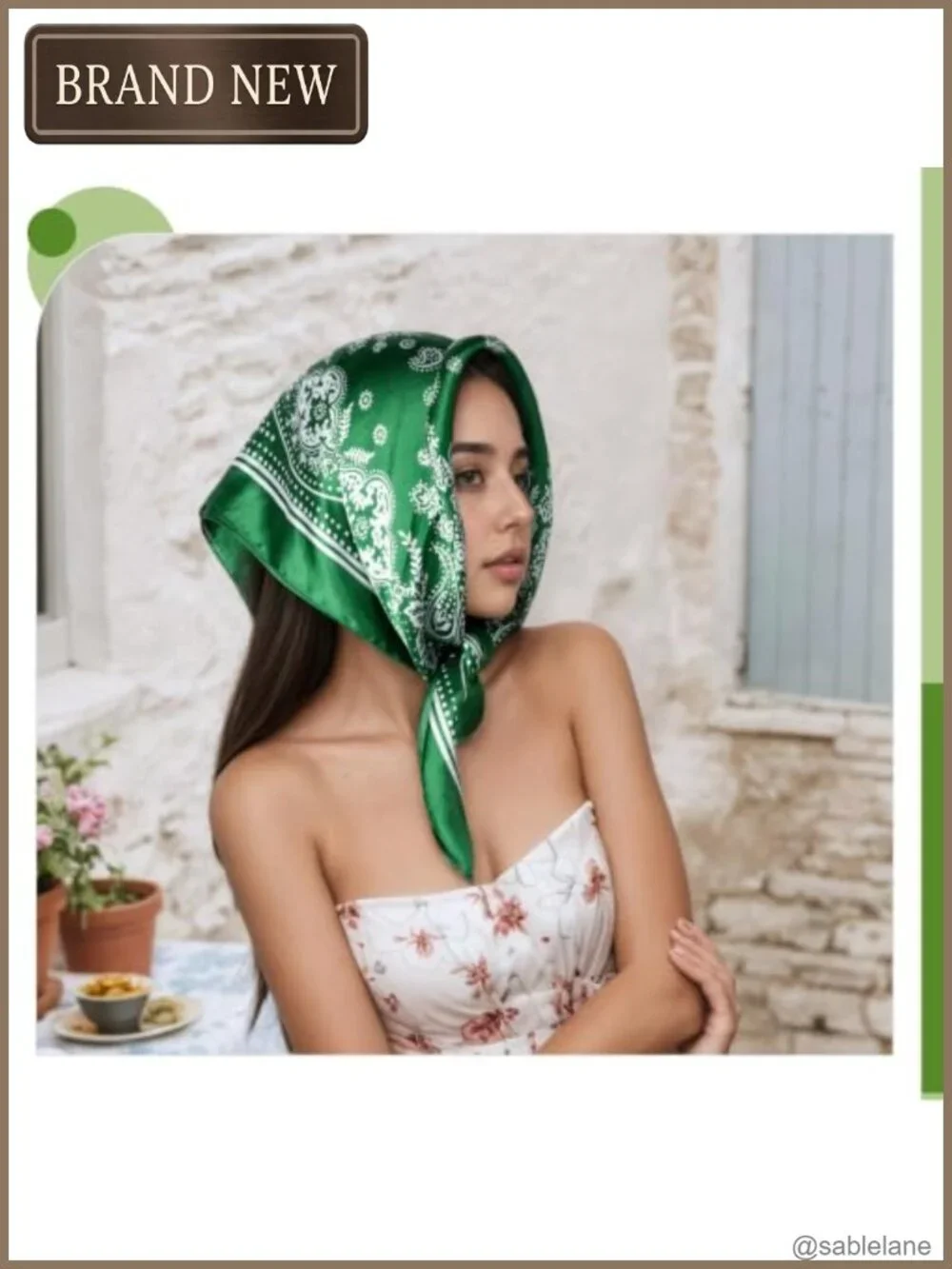 Silk-Like Square Neck Scarf for Women 26x26 Fashion Scarf Hair Wrap